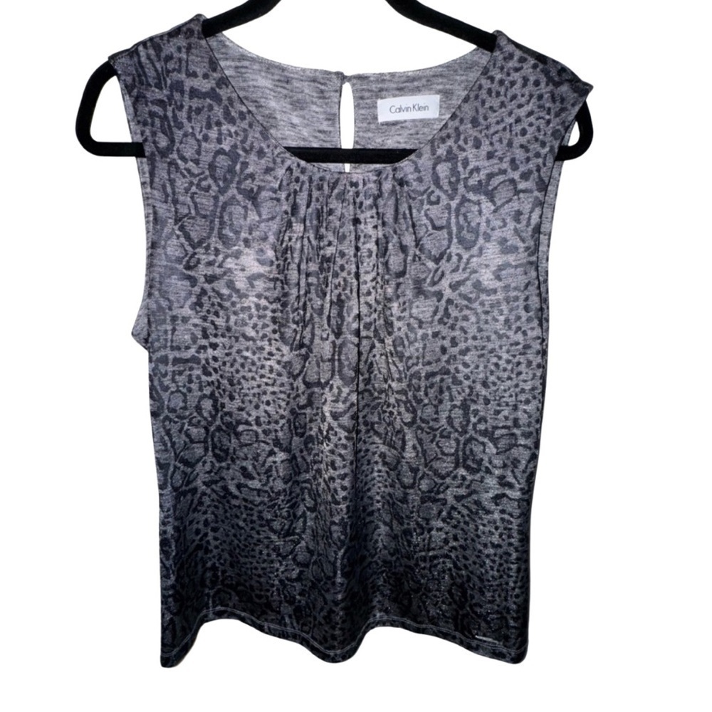 Calvin Klein Sleeveless Animal Print Blouse - Approx. Size M